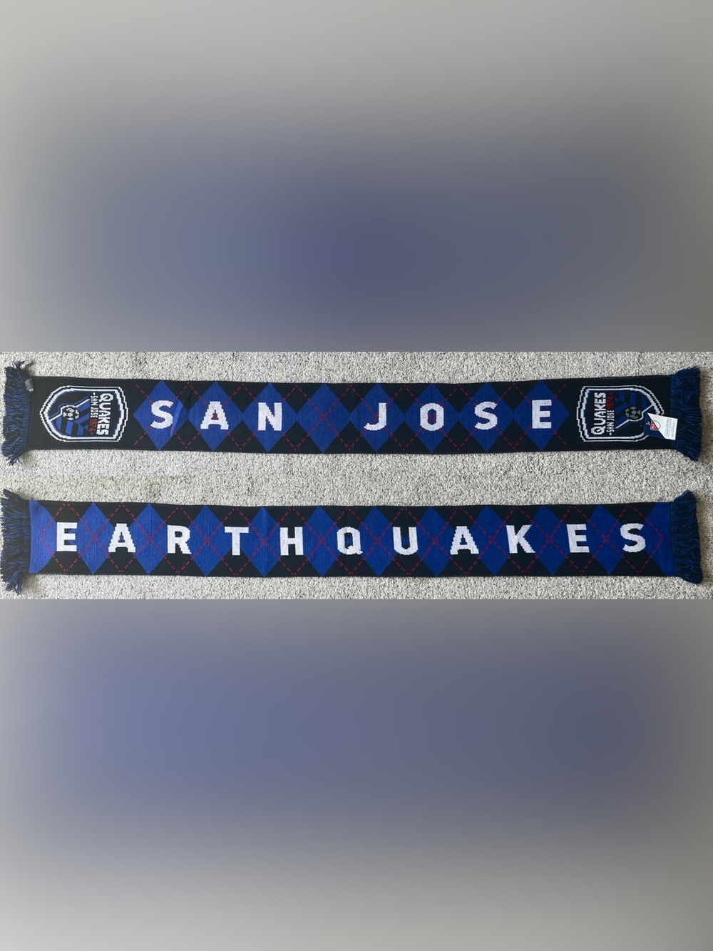 San Jose Earthquakes Argyle Soccer Scarf